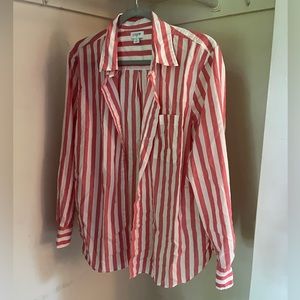 Linen stripped J Crew button down